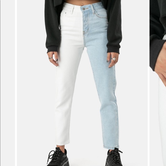 SOLD❗️COLOR-BLOCK Mom Jeans - Picture 1 of 3